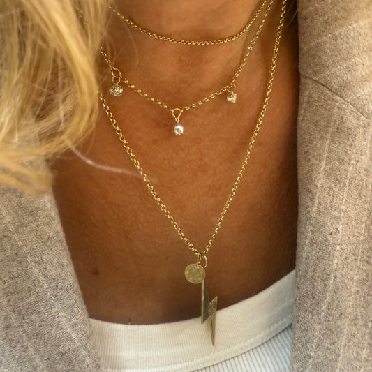 Vintage Natural Diamond Triolgy Necklace