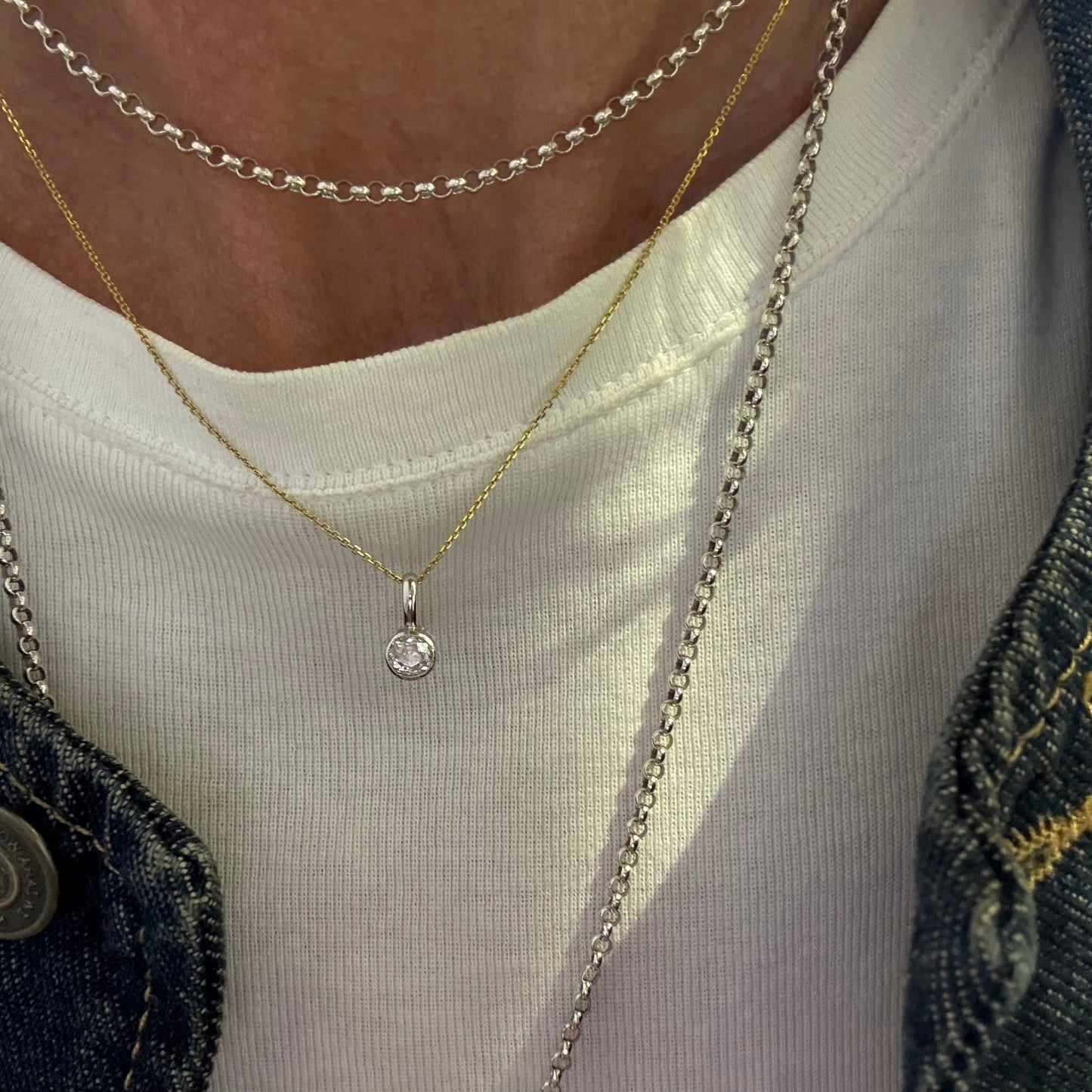 Vintage Solitaire Natural Diamond Necklace