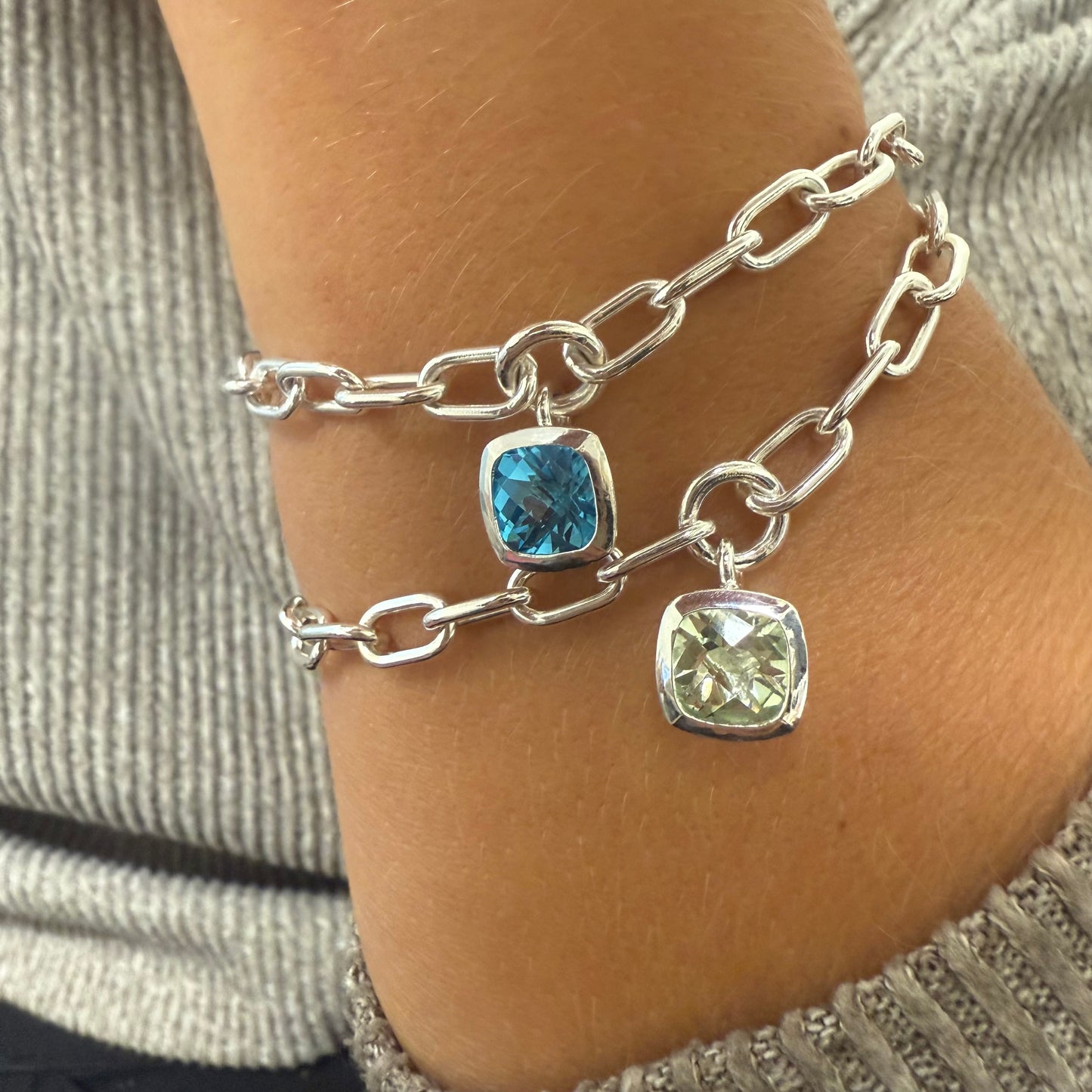 Green Quartz Link Bracelet