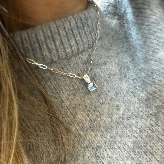 Diamond Aquamarine Necklace