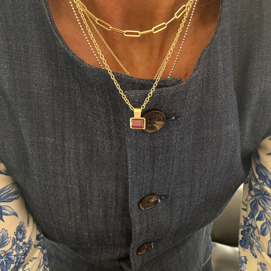 Gold Garnet Necklace