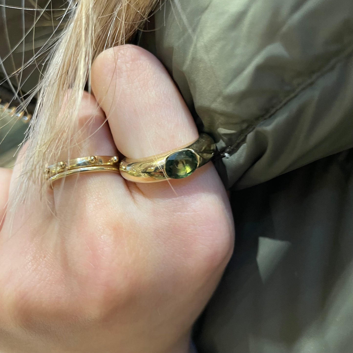 Sold Erin Ring   {Gold Green Tourmaline}