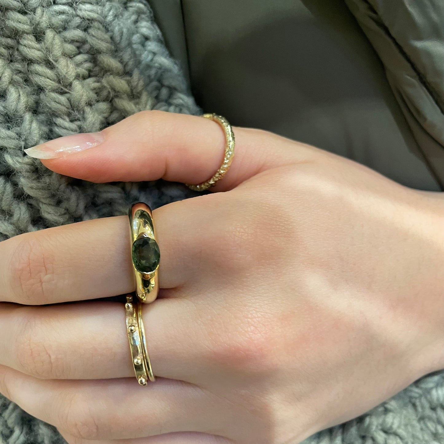 Sold Erin Ring   {Gold Green Tourmaline}