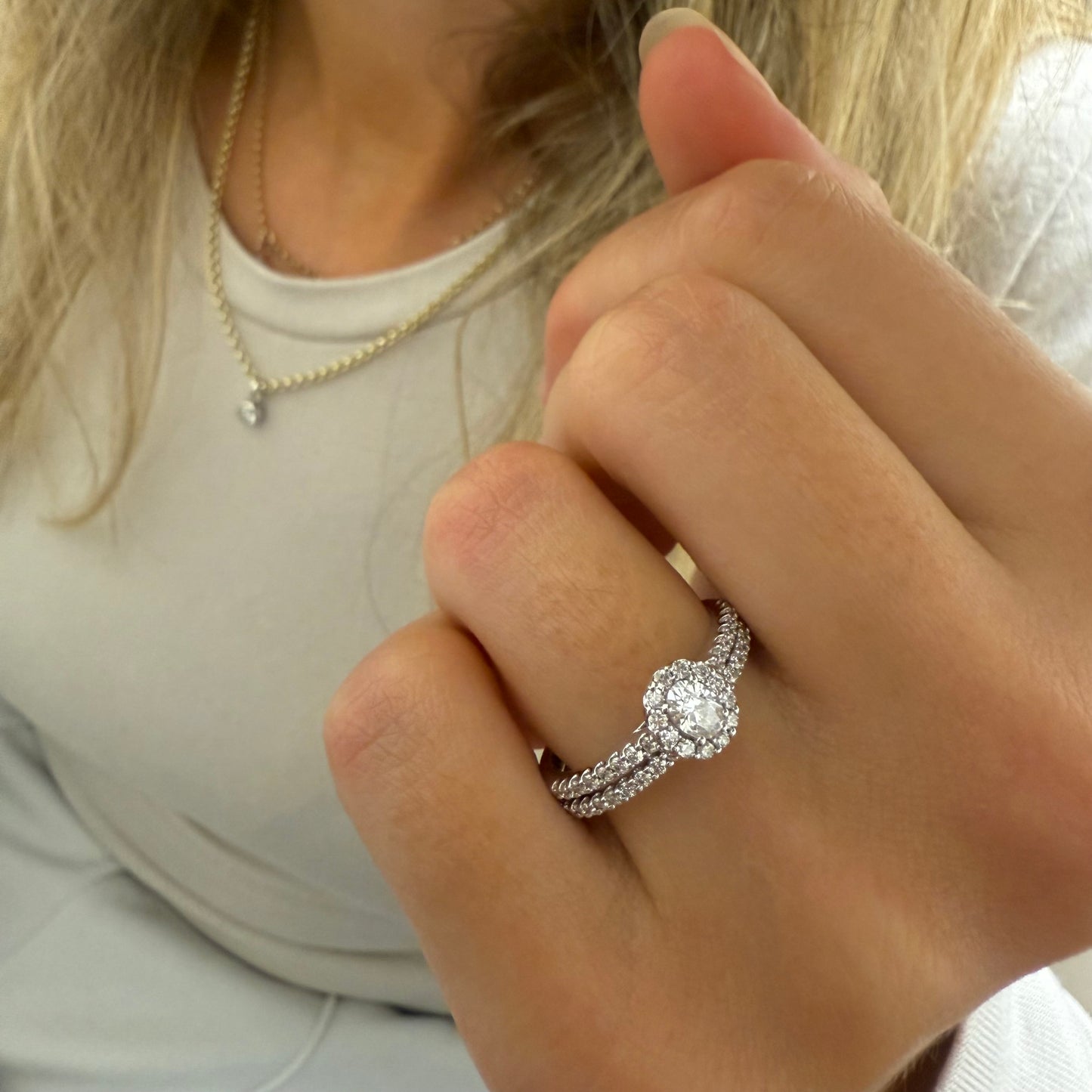 Natural Diamond Ring Set