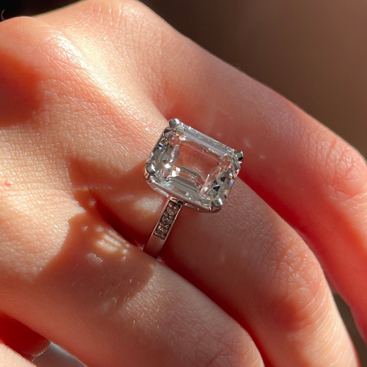 Morganite Diamond Platinum Ring