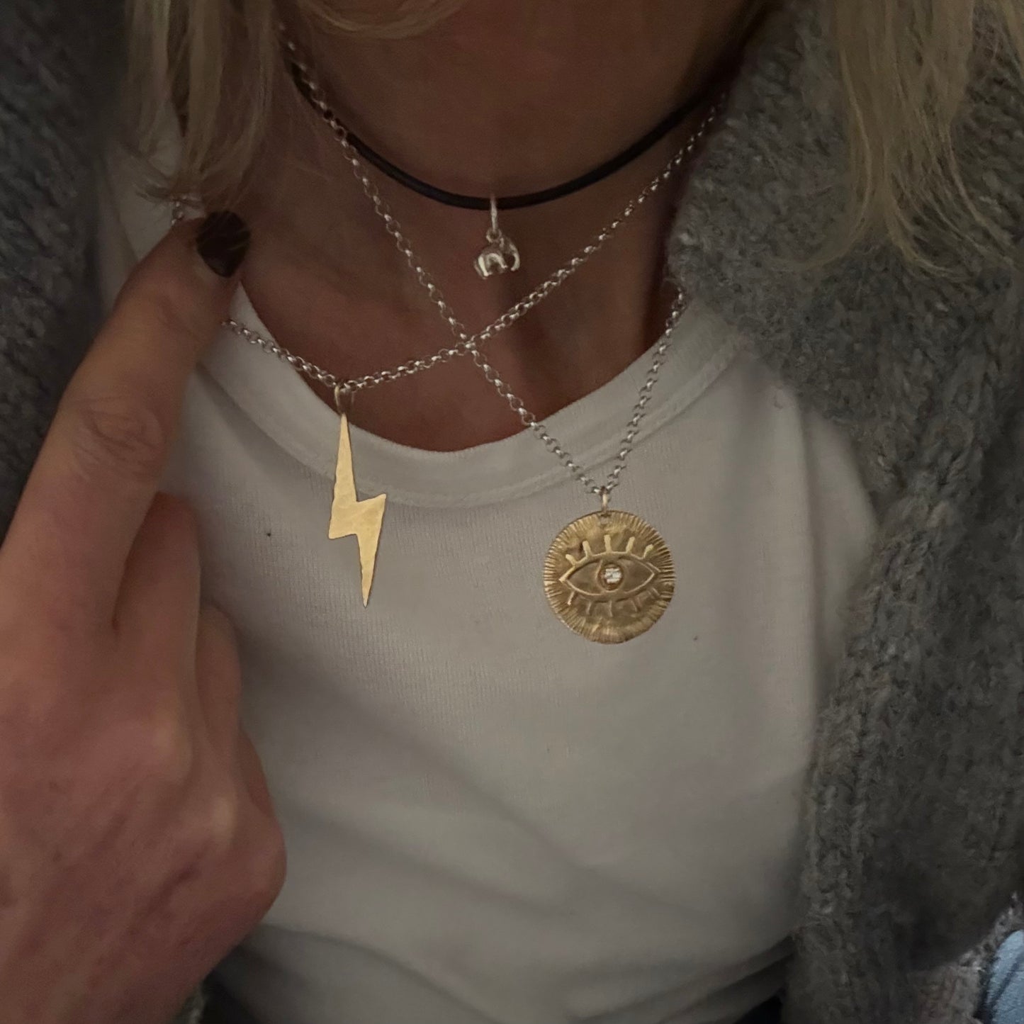 Bowie Gold Lightening Bolt Pendant