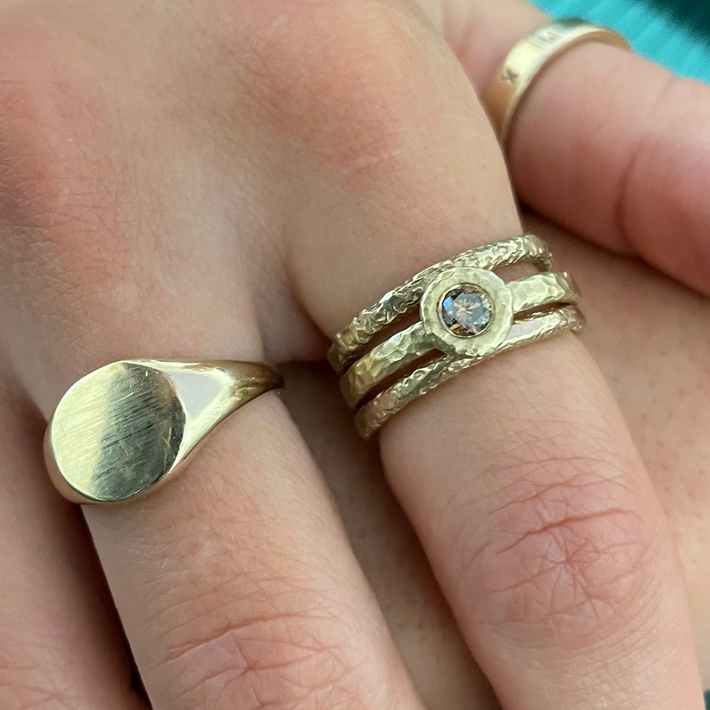 Gold Cognac Diamond Ring