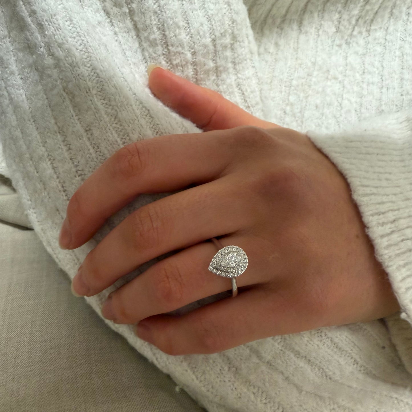 Pear Shape Natural Diamond Ring