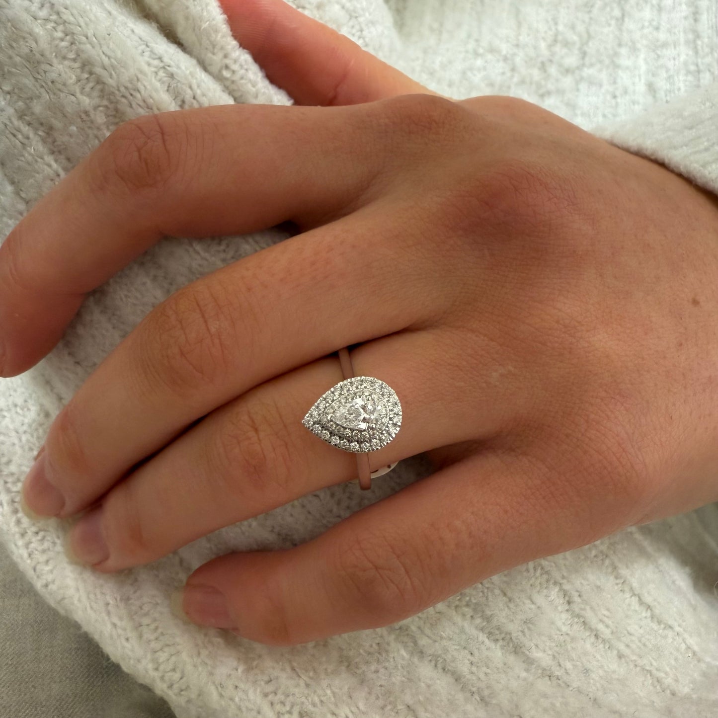 Pear Shape Natural Diamond Ring