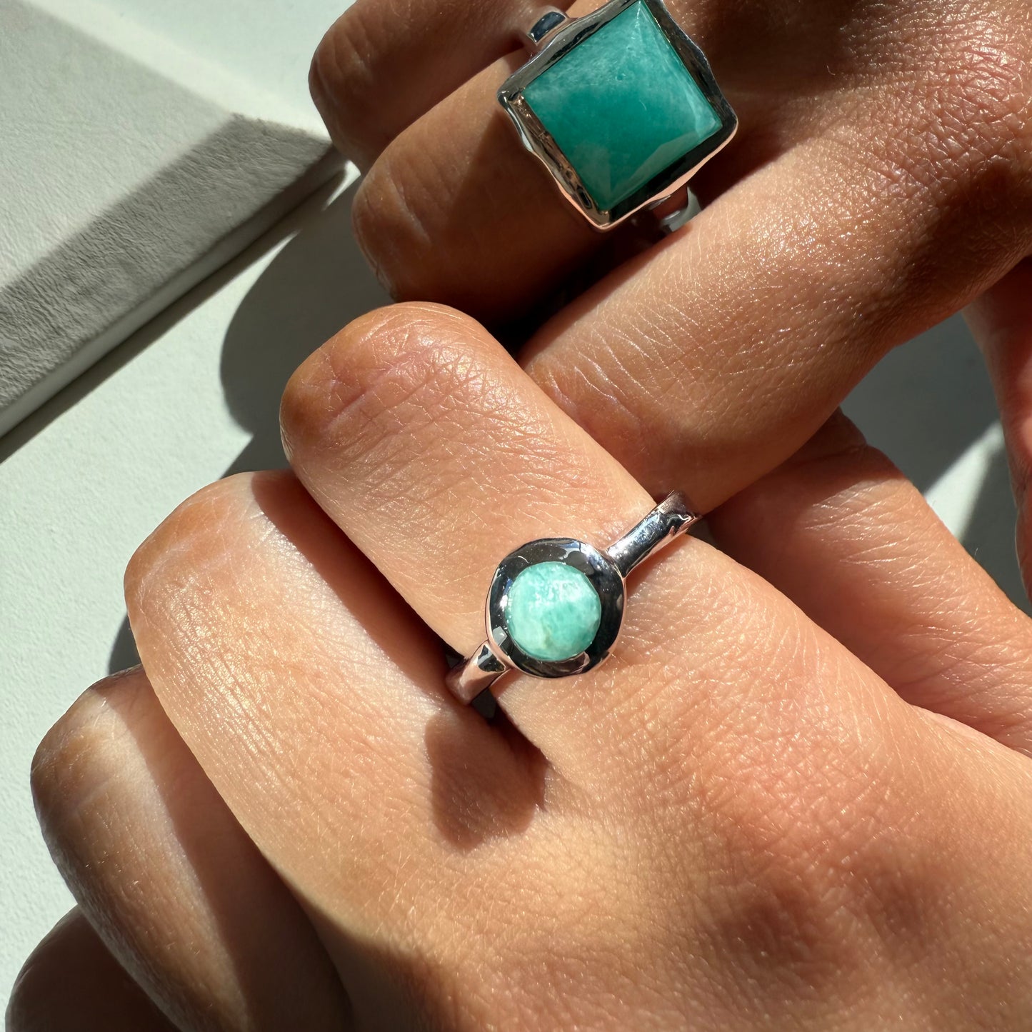 Silver Amazonite Ring