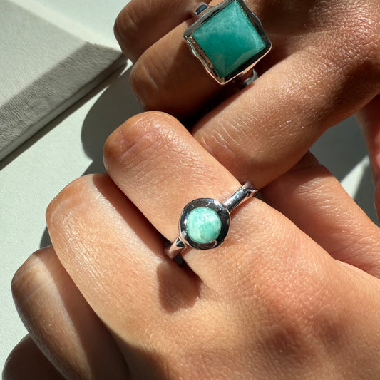 Silver Amazonite Ring
