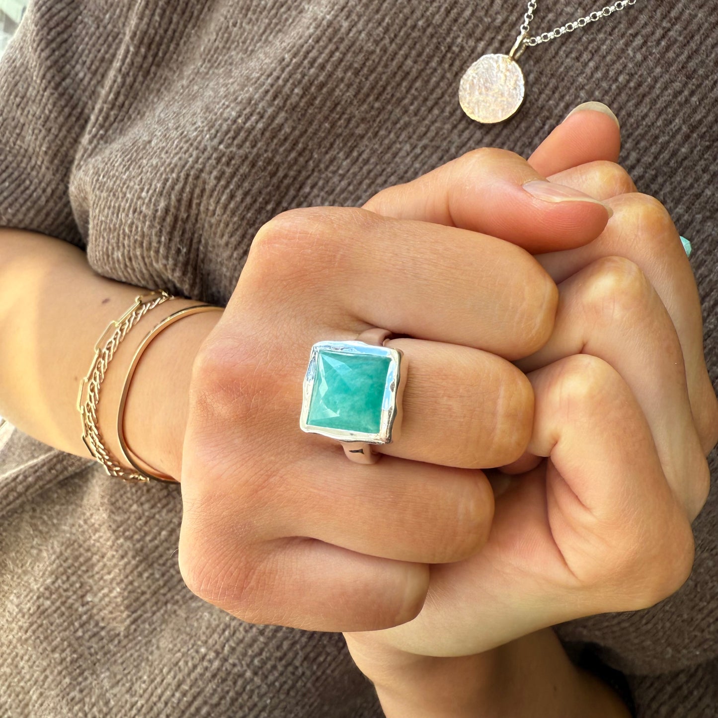 Silver Amazonite ring