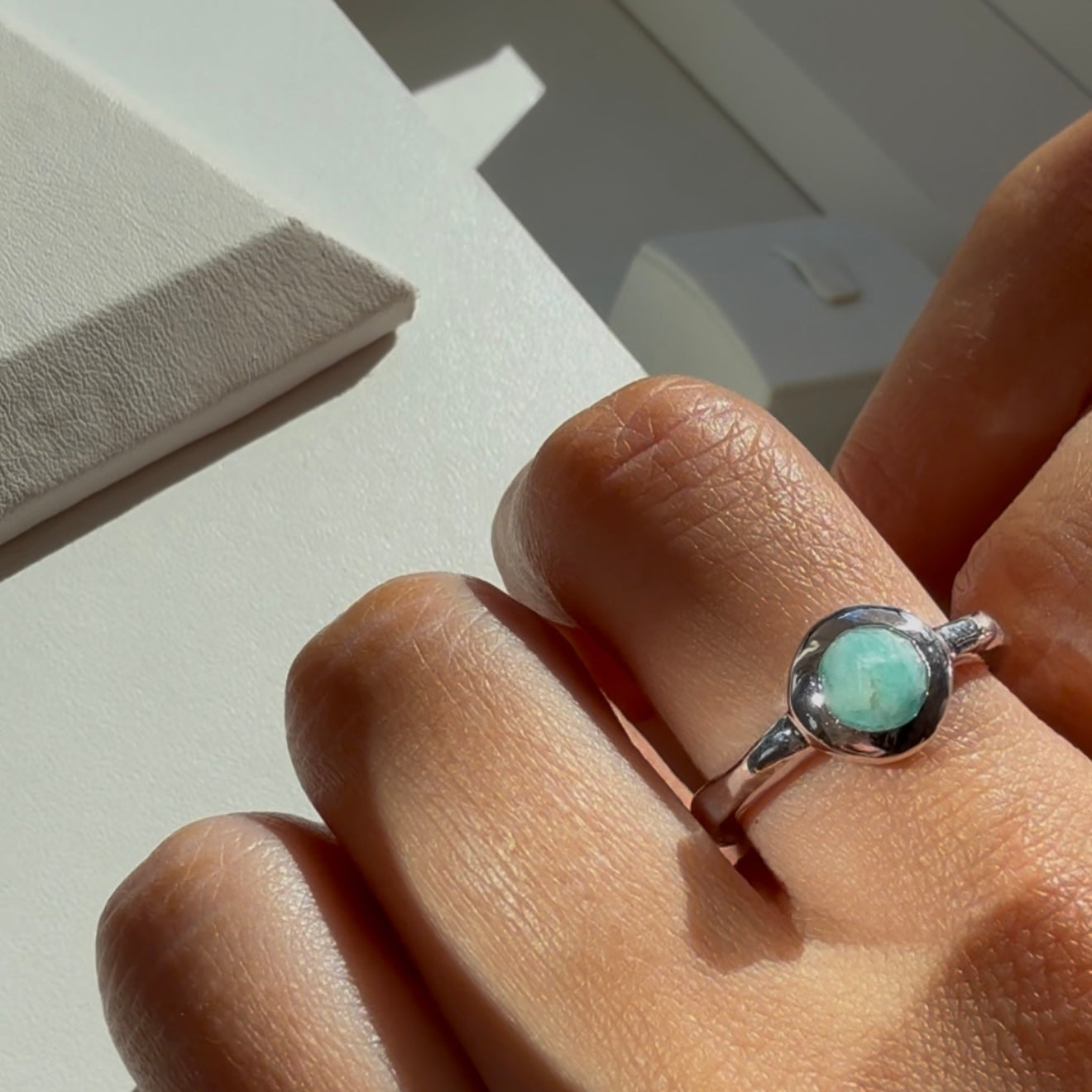 Silver Amazonite Ring