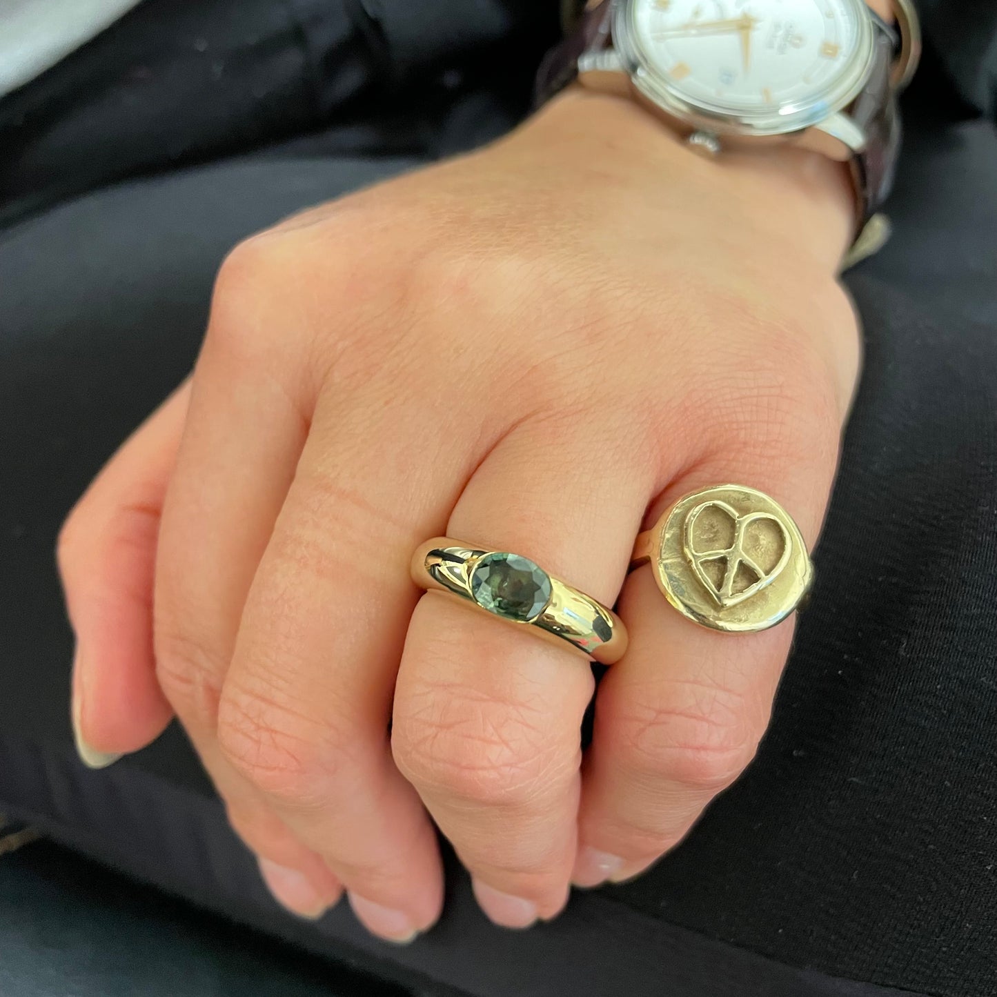 Sold Erin Ring   {Gold Green Tourmaline}