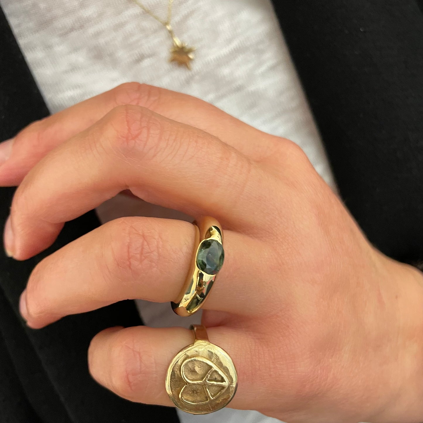 Sold Erin Ring   {Gold Green Tourmaline}