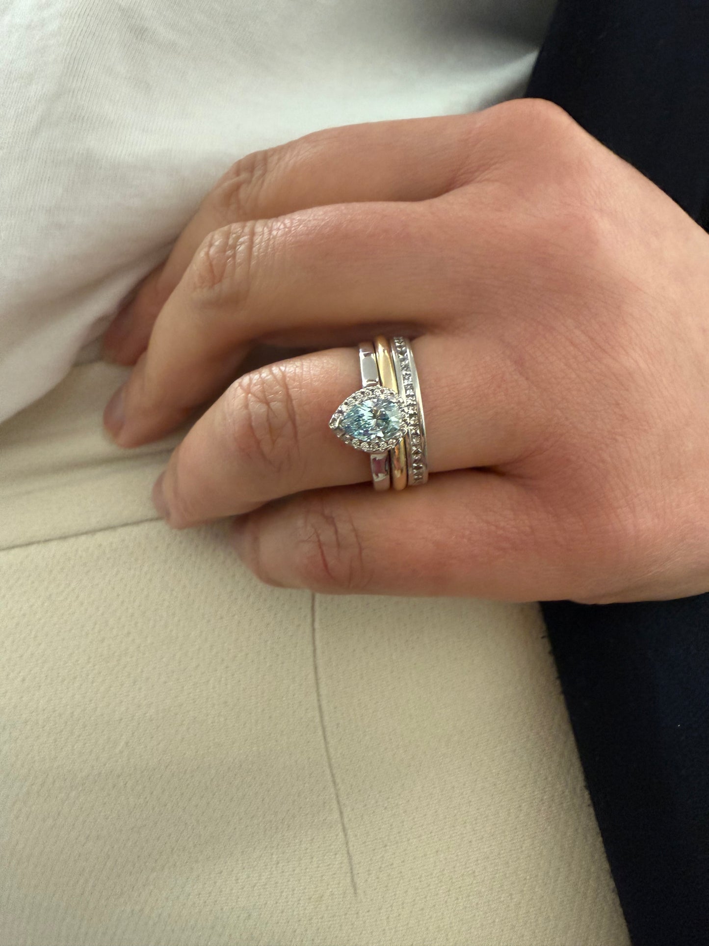 SOLD Natural Blue Diamond Ring