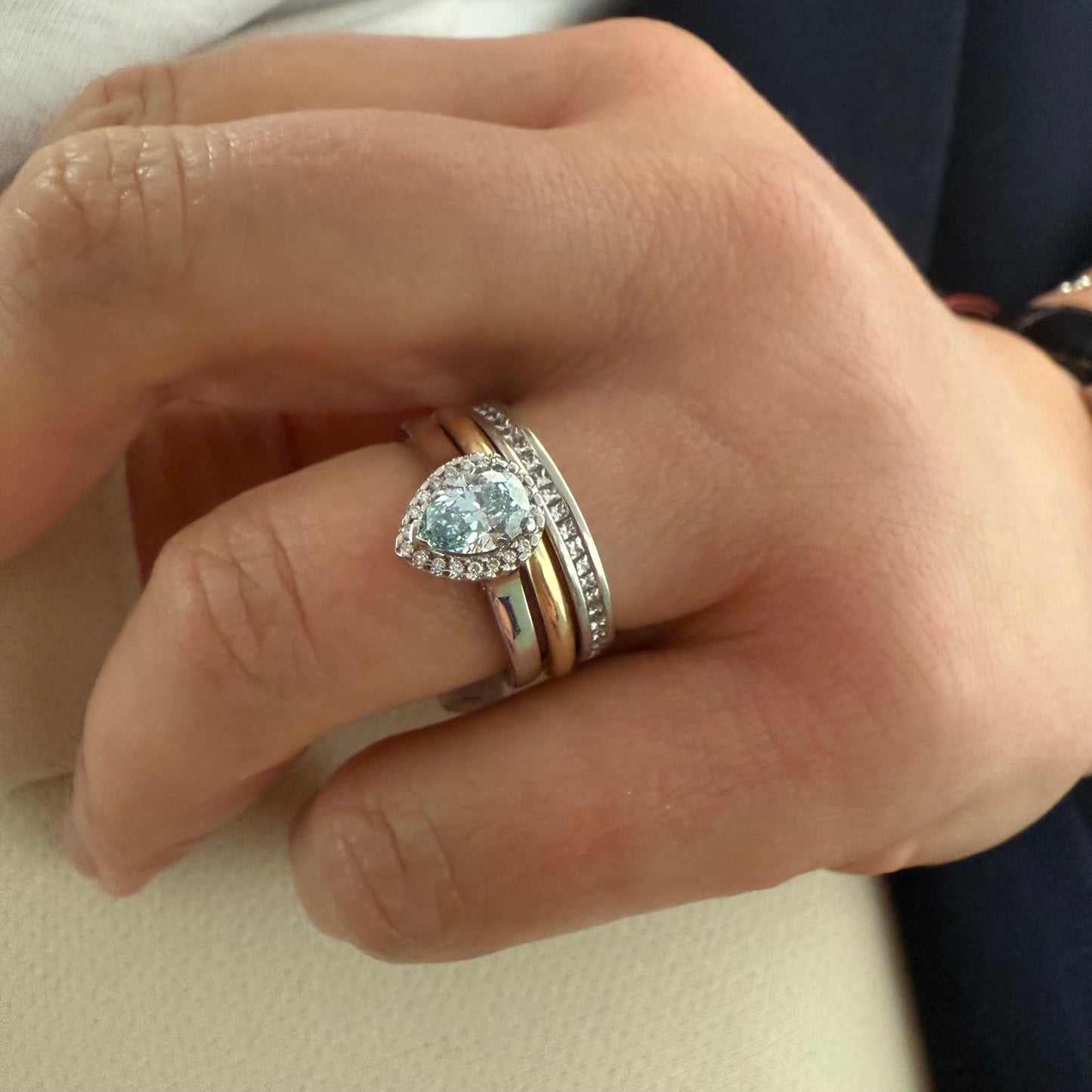 SOLD Natural Blue Diamond Ring