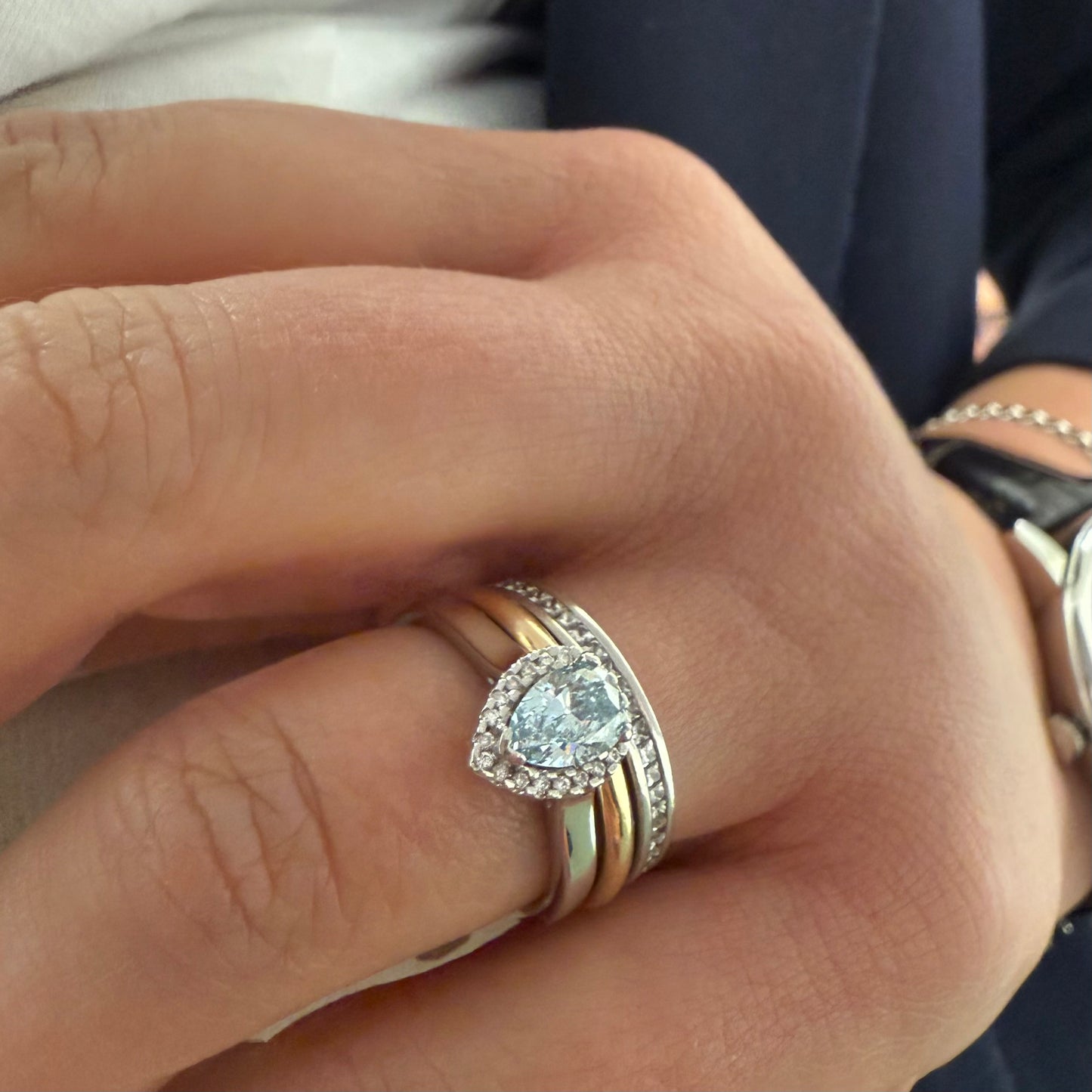 SOLD Natural Blue Diamond Ring