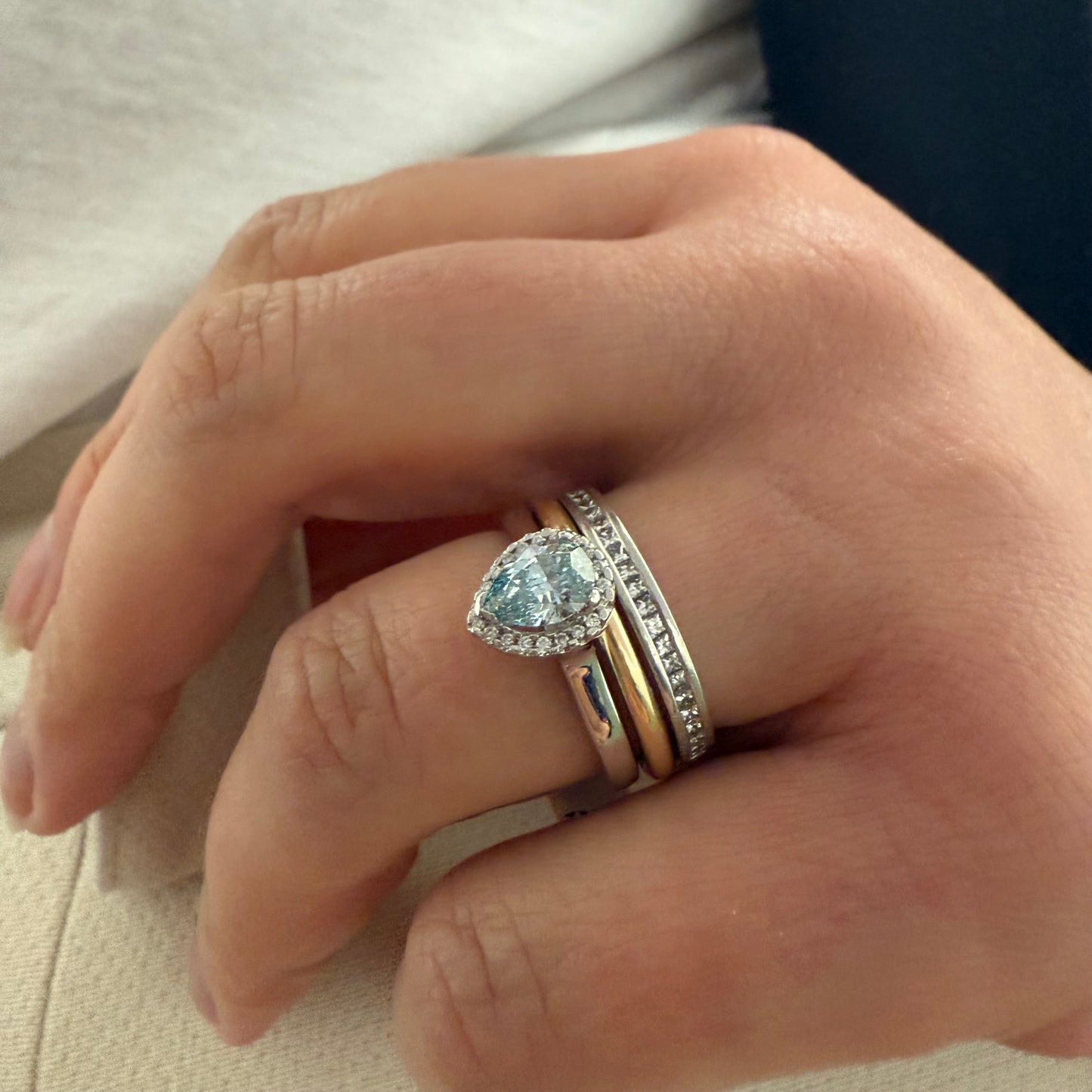 SOLD Natural Blue Diamond Ring