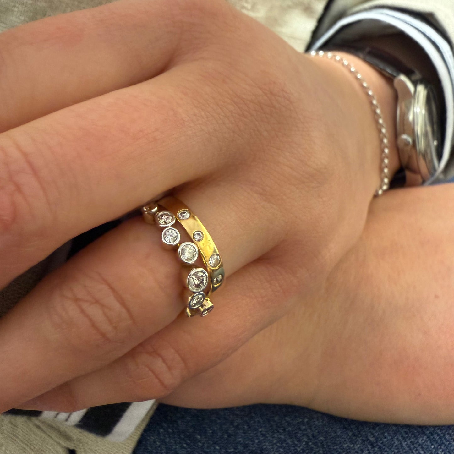 SOLD Contempory Natural Diamond Ring