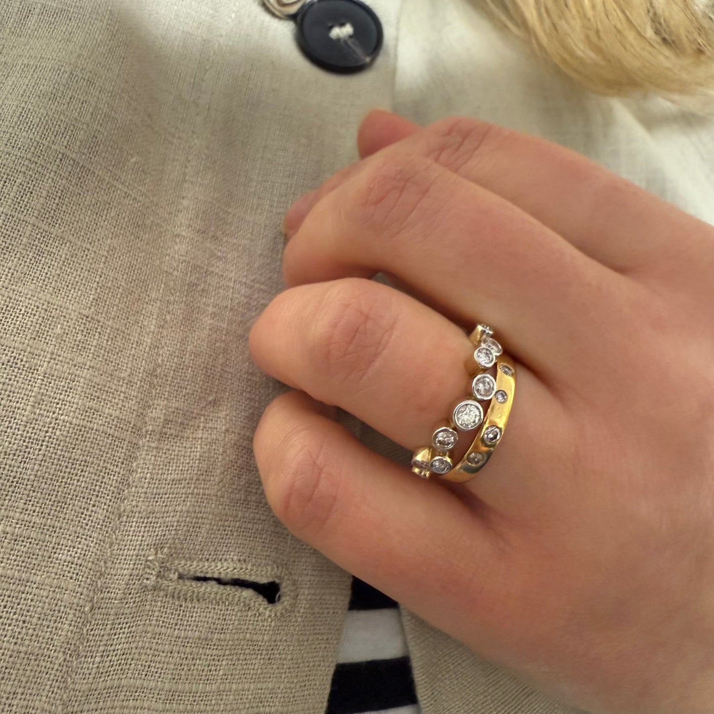 SOLD Contempory Natural Diamond Ring