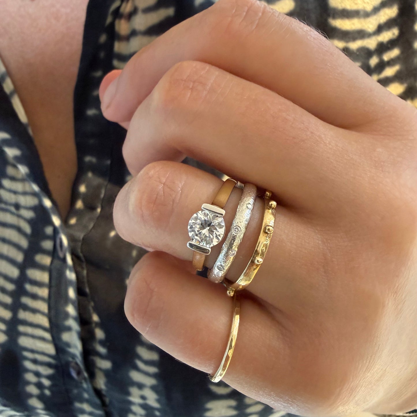 Solitare Tension Set Diamond Ring