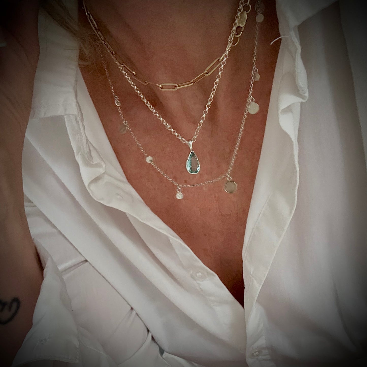 SOLD "SPECIAL OFFER" Pear Drop Natural Aquamarine Necklace