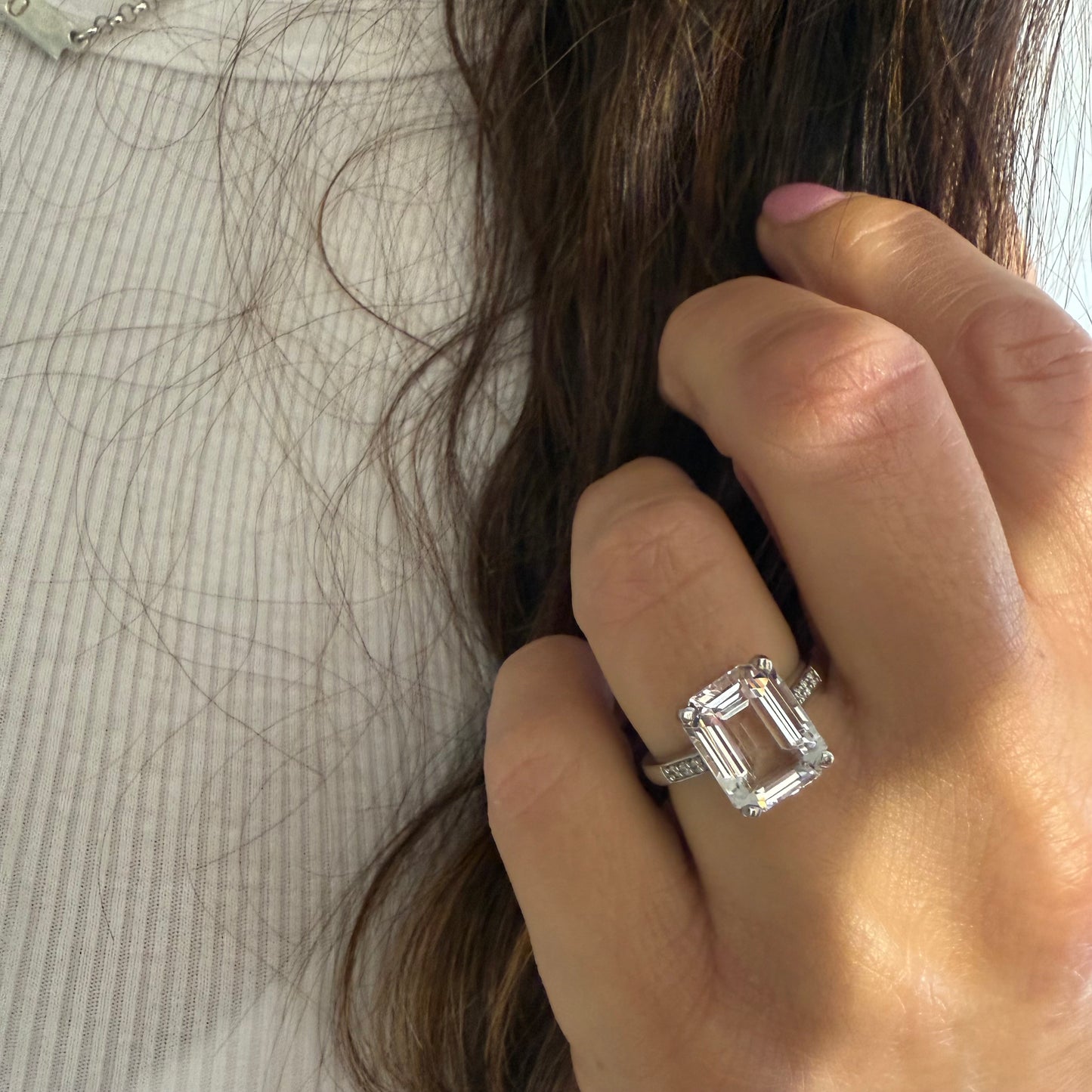 Morganite Diamond Platinum Ring