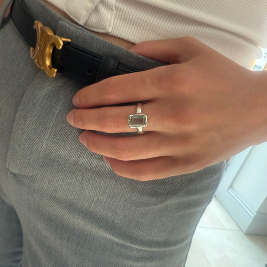 Handmade Aquamarine silver Ring