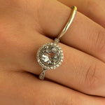 Vintage Style Aquamarine and Diamond Ring