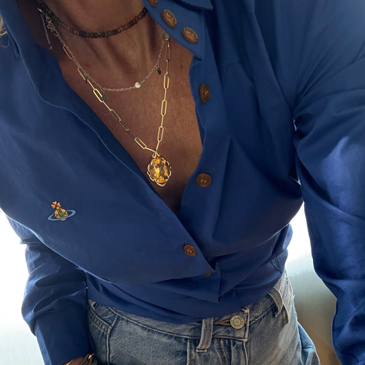 SOLD Vintage large oval Citrine Necklace