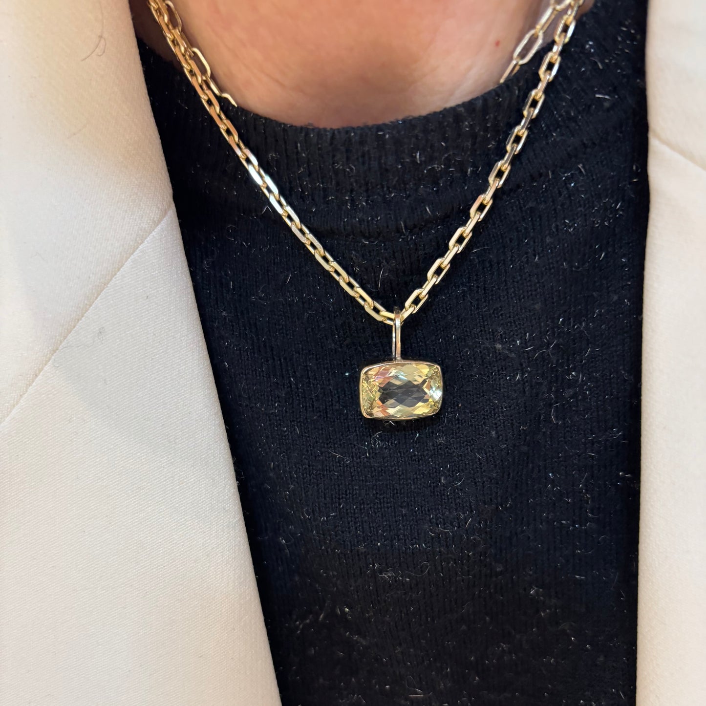 SOLD Natural Yellow Beryl Gold Necklace (ONLY ONE)