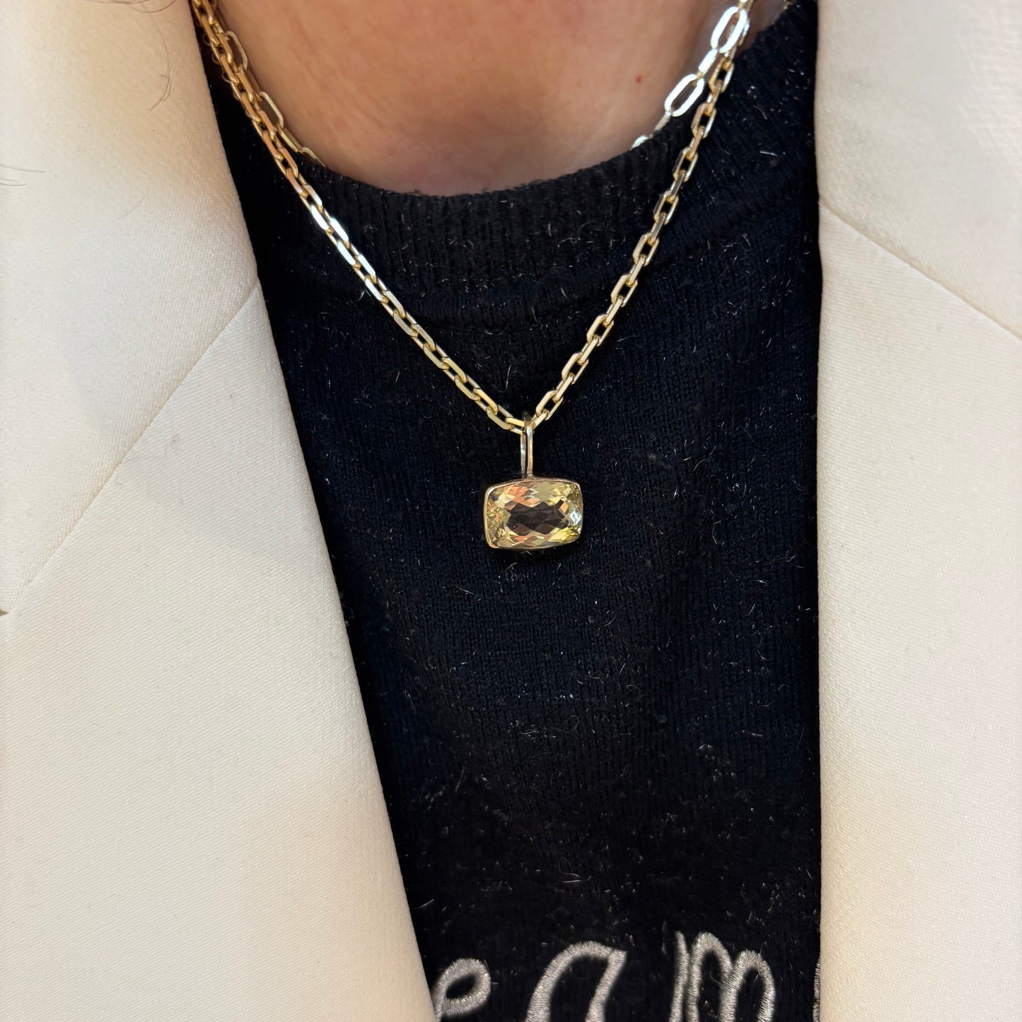 SOLD Natural Yellow Beryl Gold Necklace (ONLY ONE)