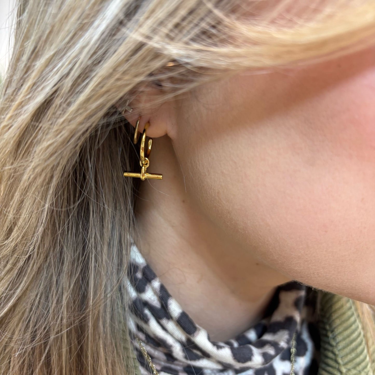 T Bar drop earrings