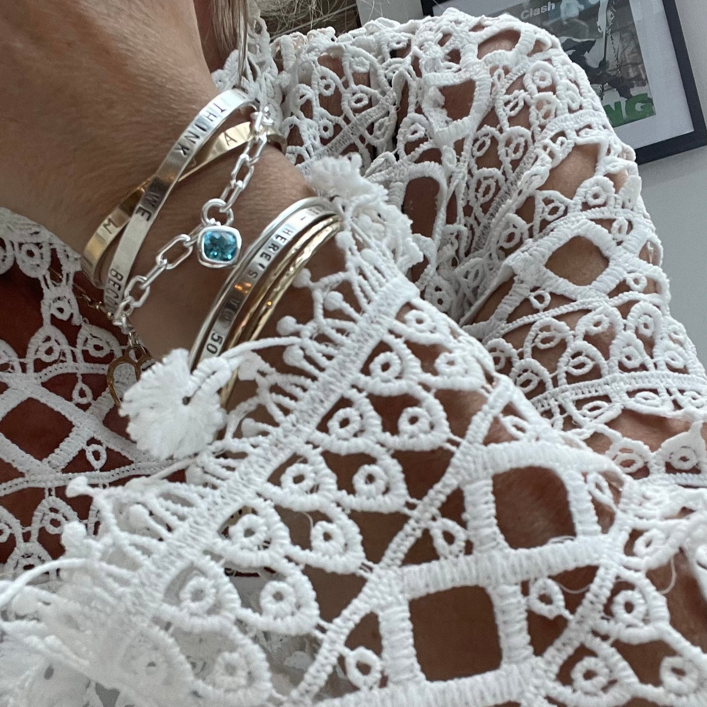 Blue topaz link bracelet