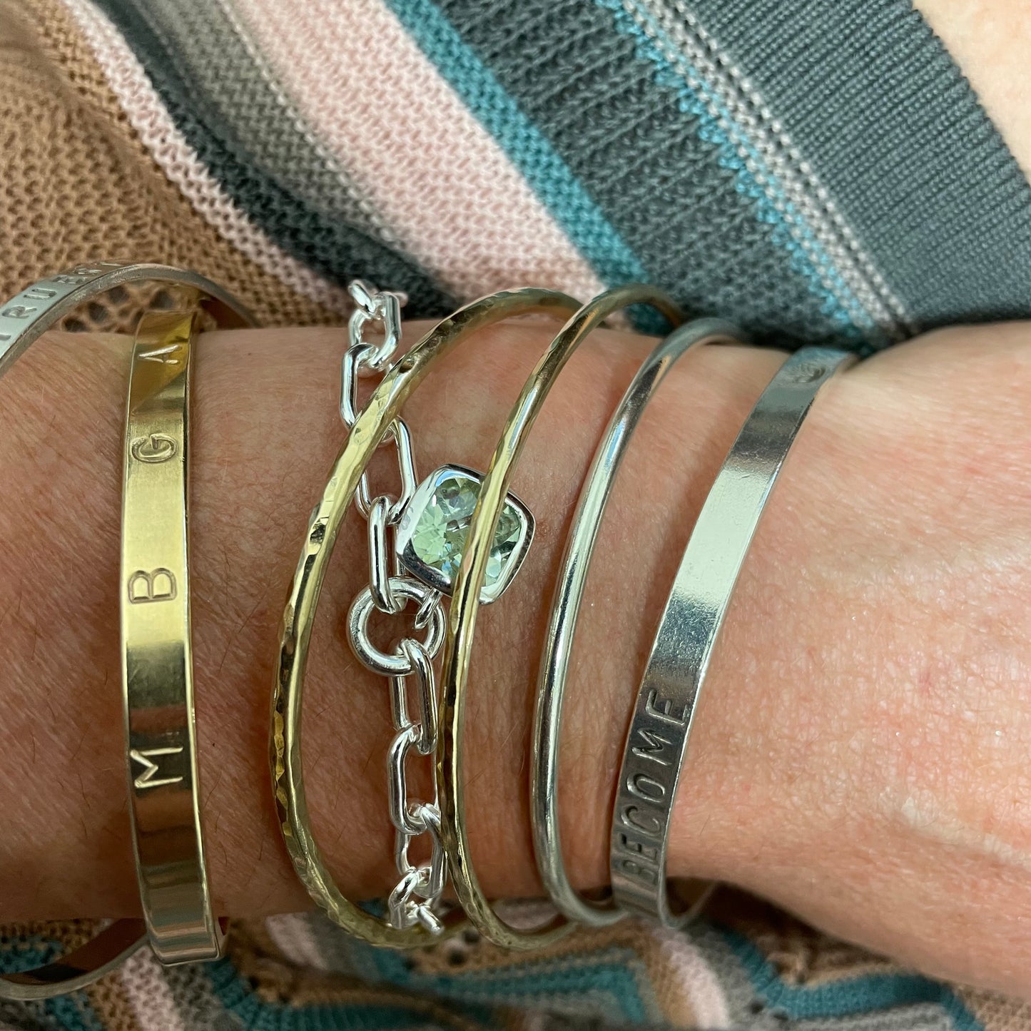 Green Quartz Link Bracelet