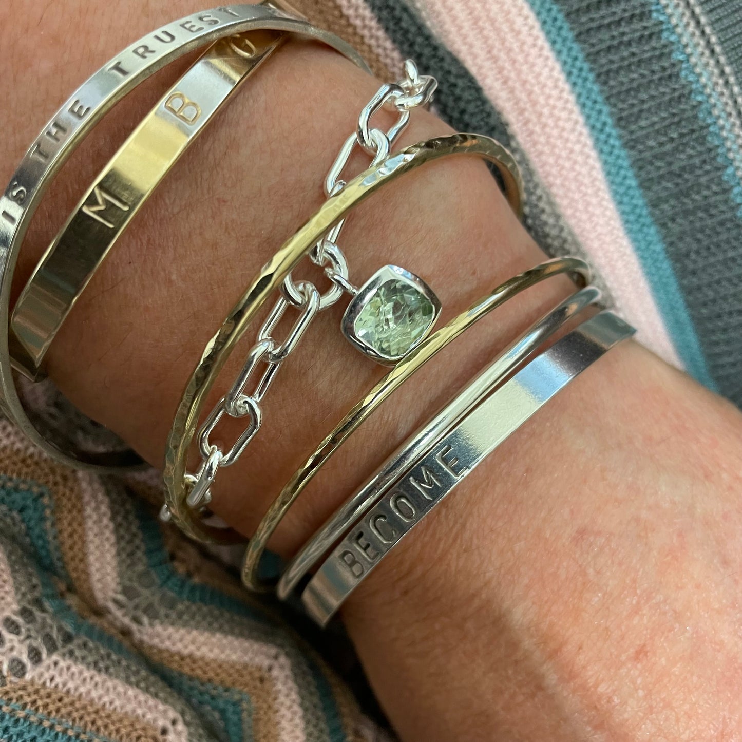 Green Quartz Link Bracelet