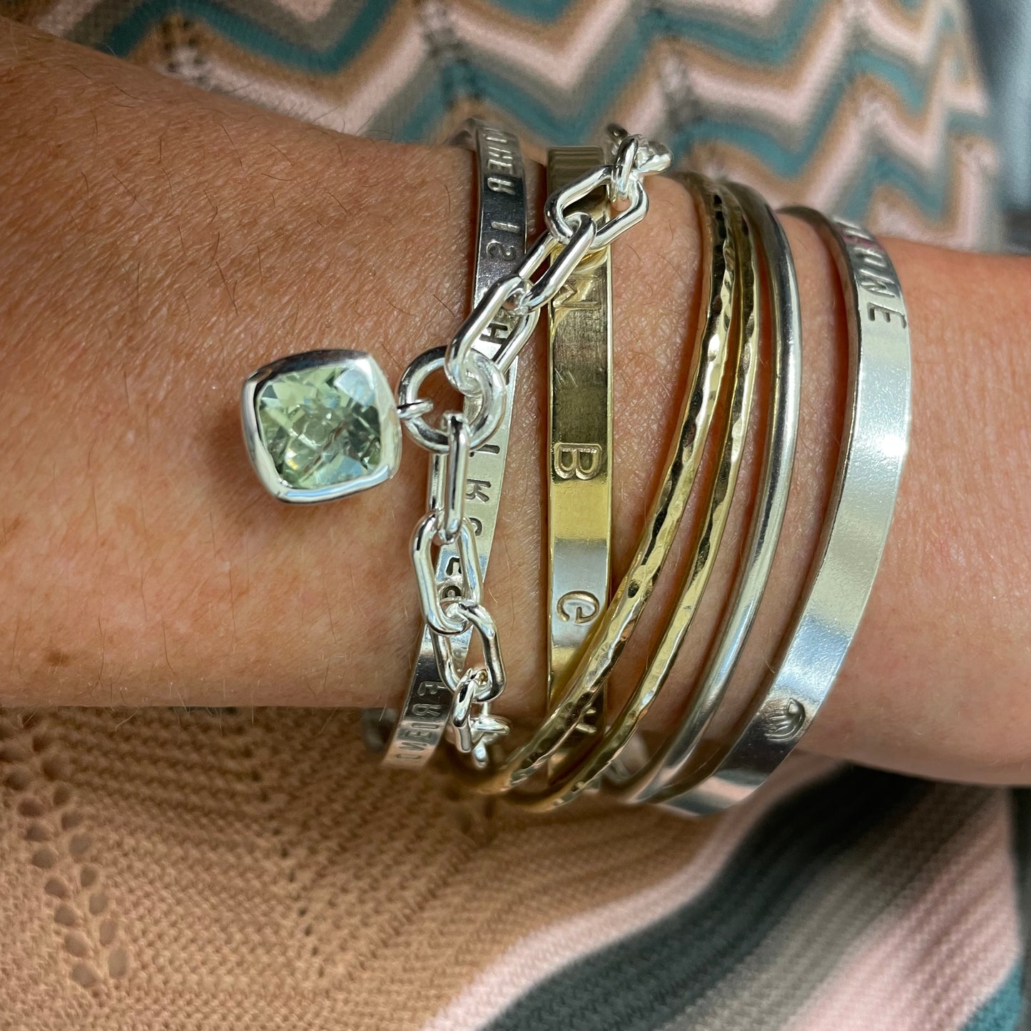 Green Quartz Link Bracelet