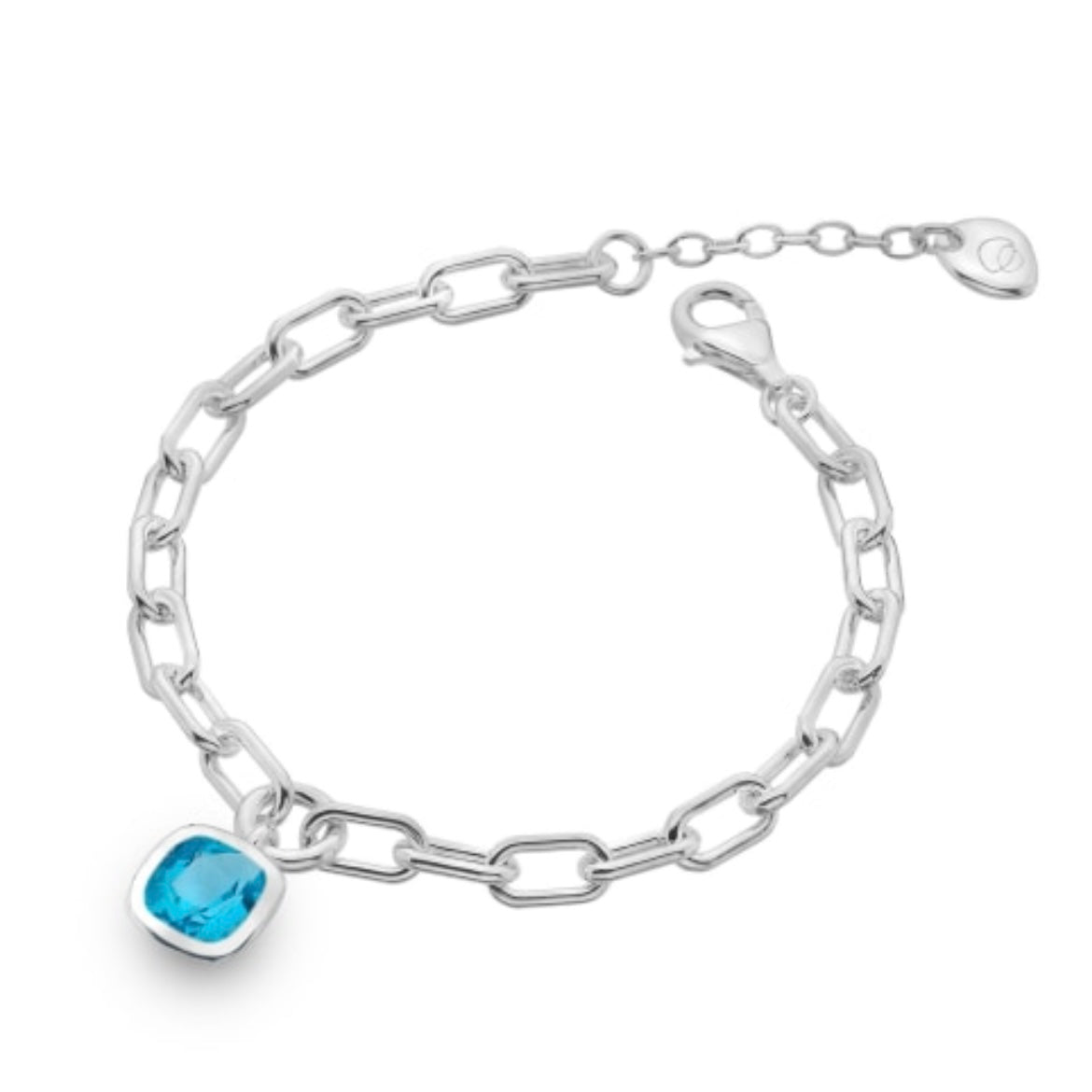Blue topaz link bracelet