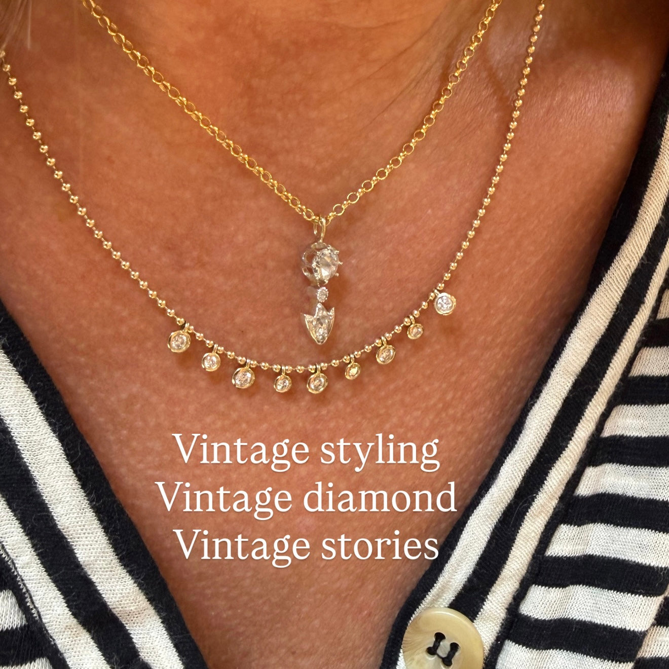 Vintage Hand Cut Diamond Necklace
