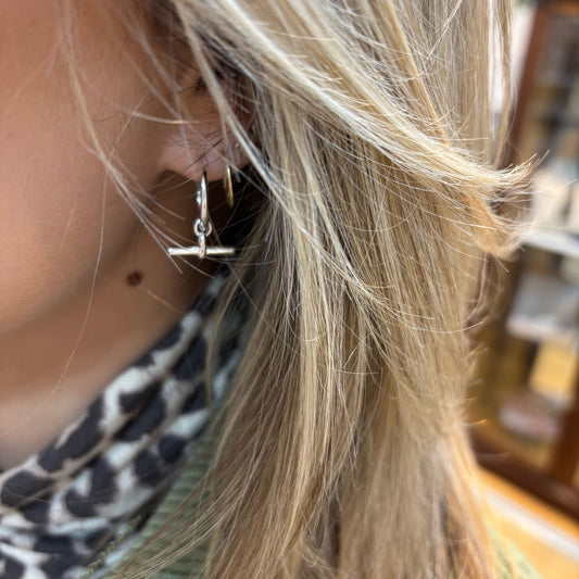 T Bar drop earrings