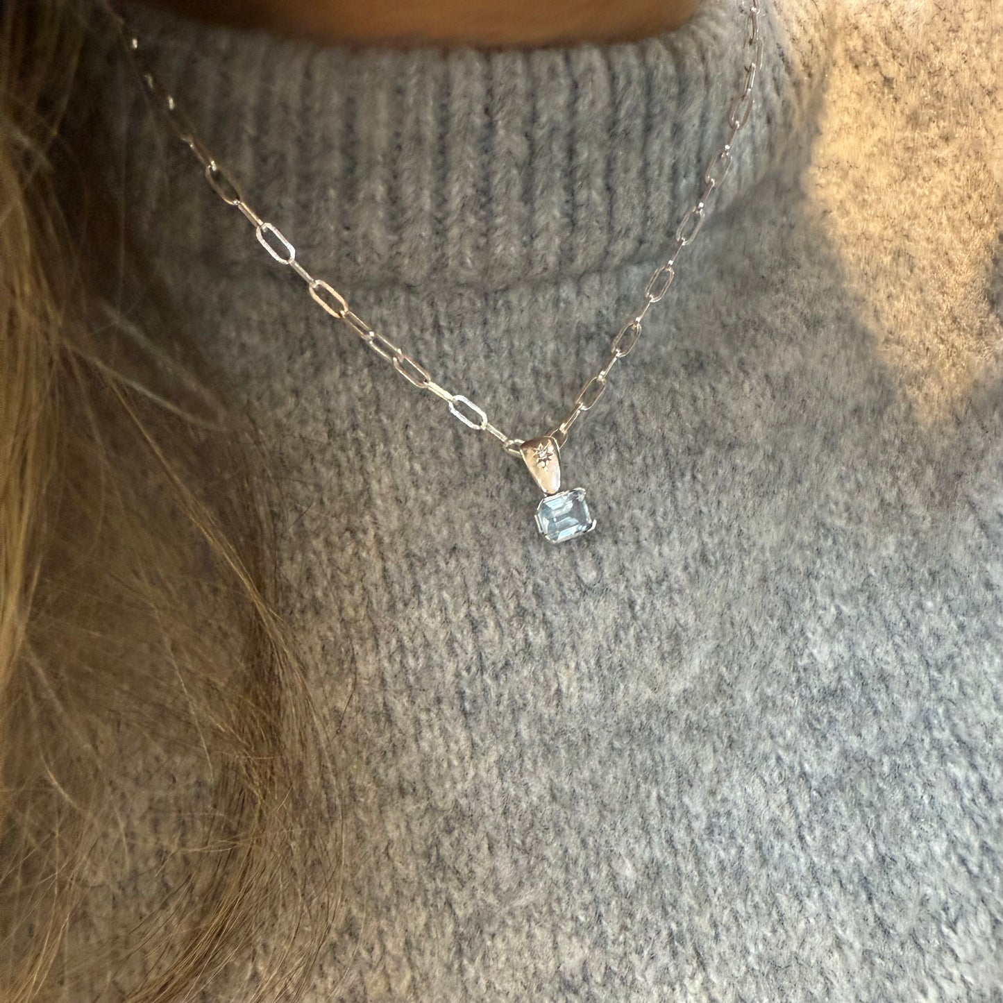 Diamond Aquamarine Necklace