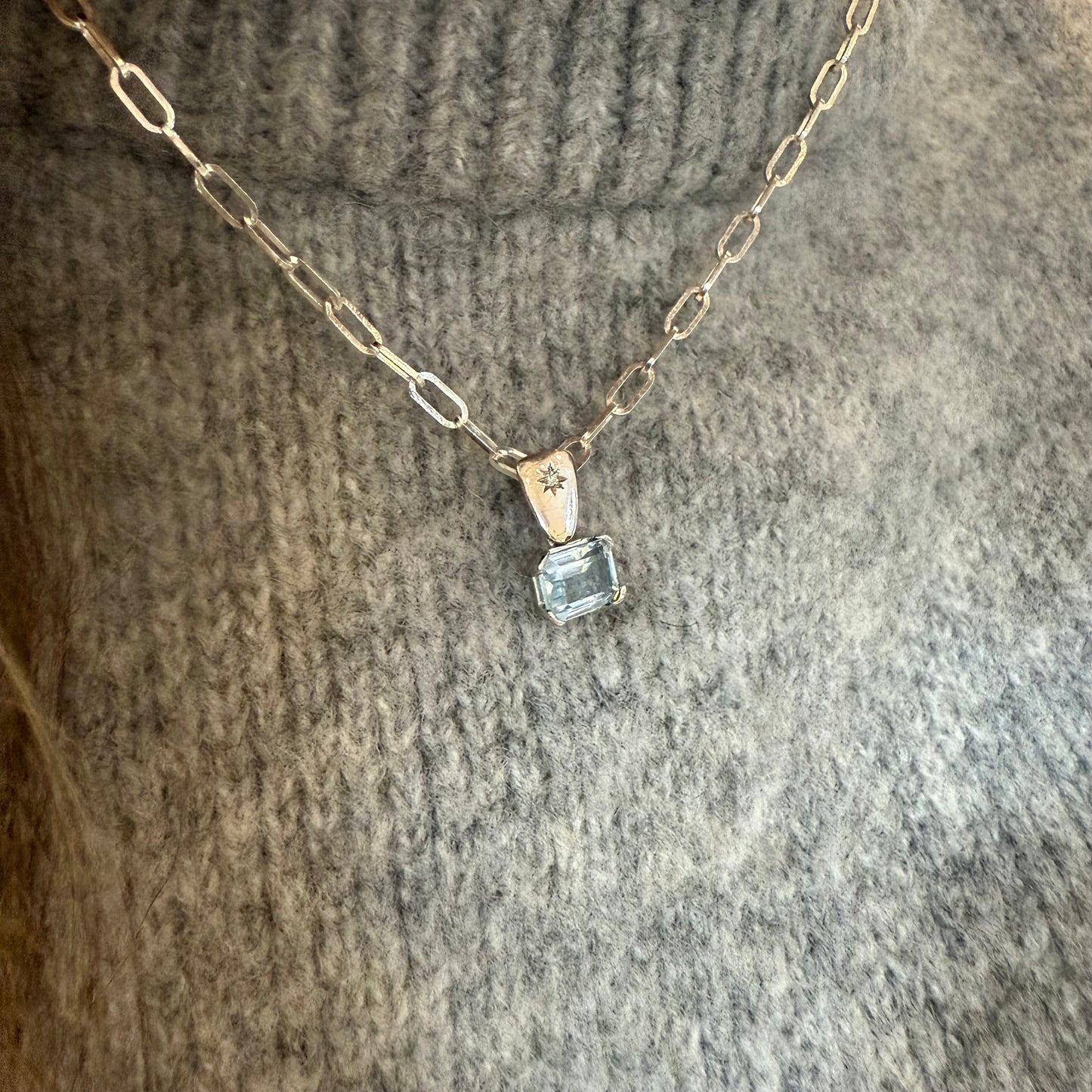 Diamond Aquamarine Necklace