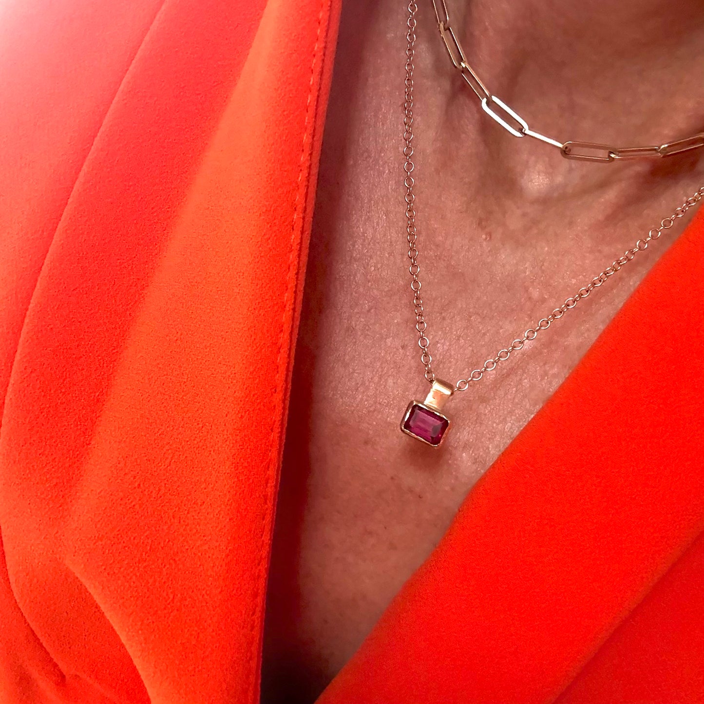 Gold Garnet Necklace