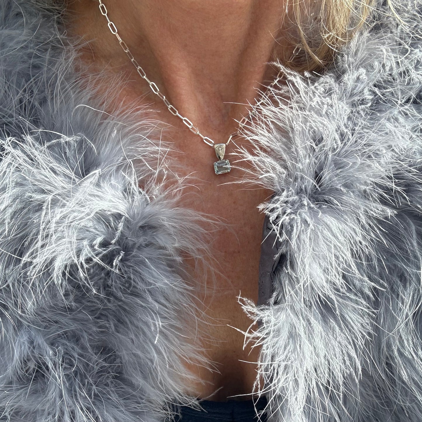 Diamond Aquamarine Necklace
