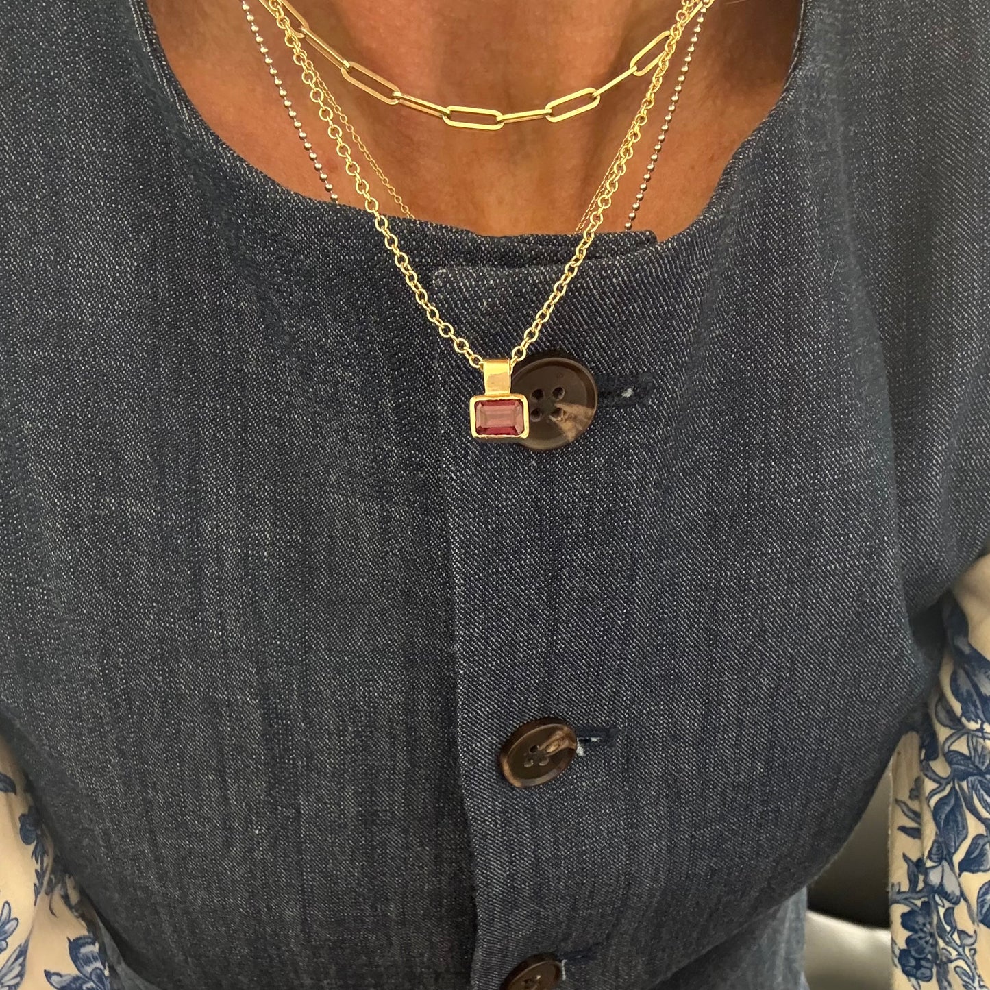 Gold Garnet Necklace