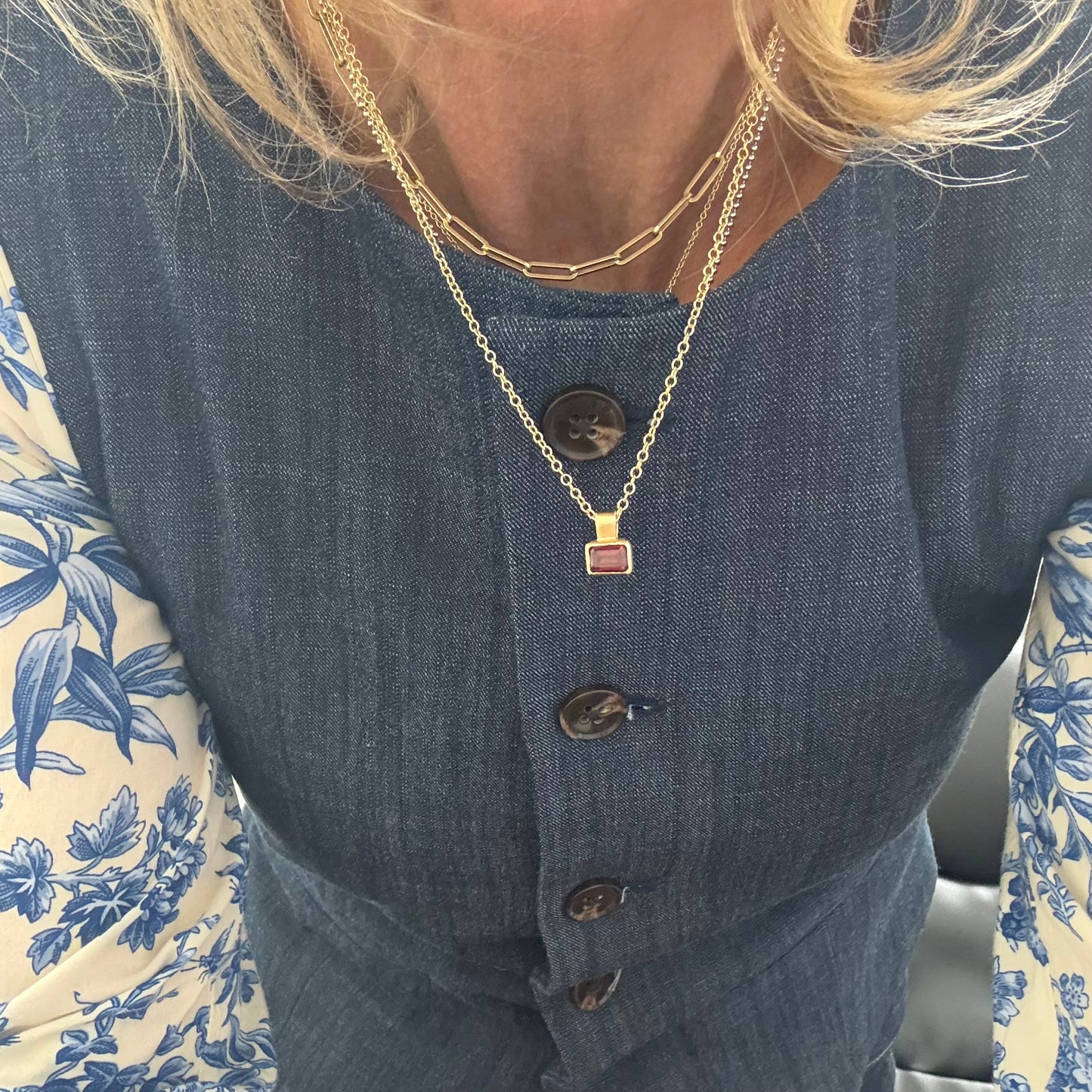Gold Garnet Necklace