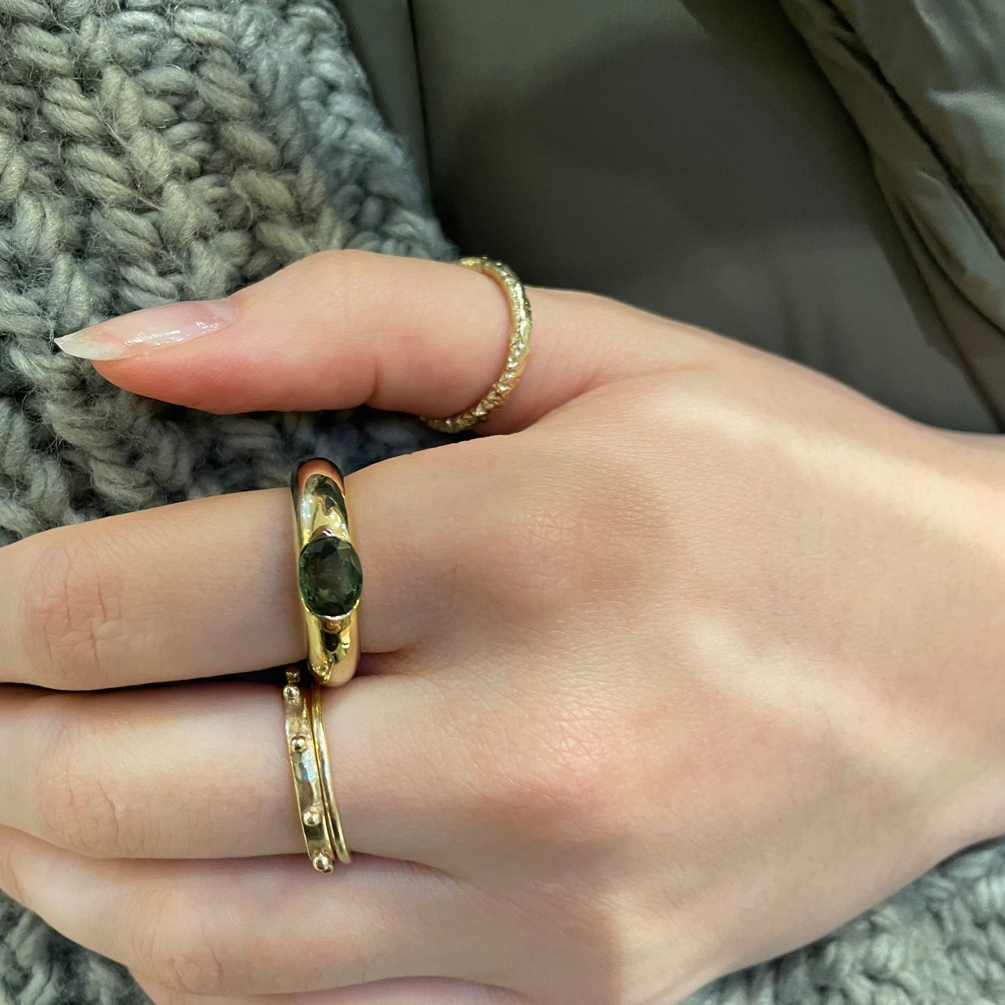 Erin Ring   {Gold Green Tourmaline}