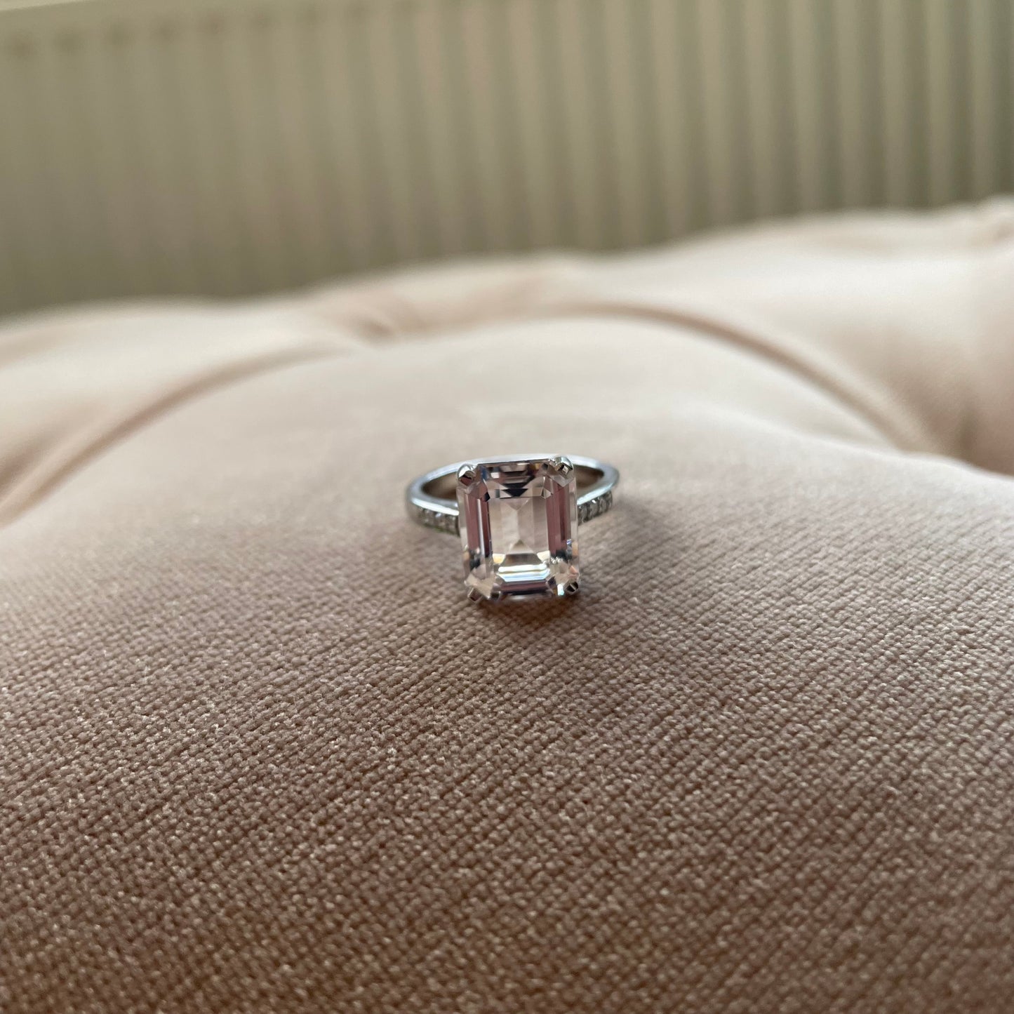 Blush Morganite Diamond Platinum Ring