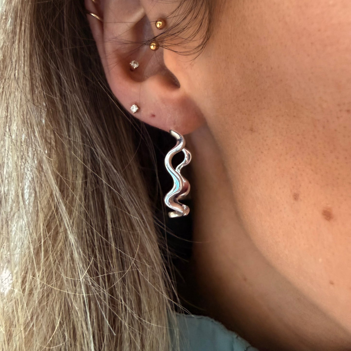 Wavy Hoop Earrings